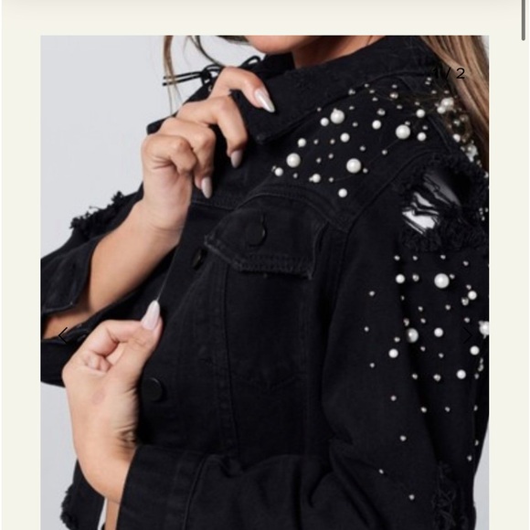 Zara Jackets & Blazers - Zara black denim embellished jacket